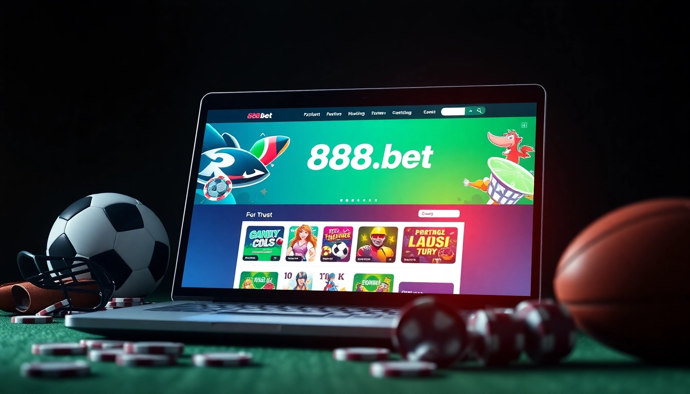 Engaging online betting platform 888b.bet showcasing sports and casino games.