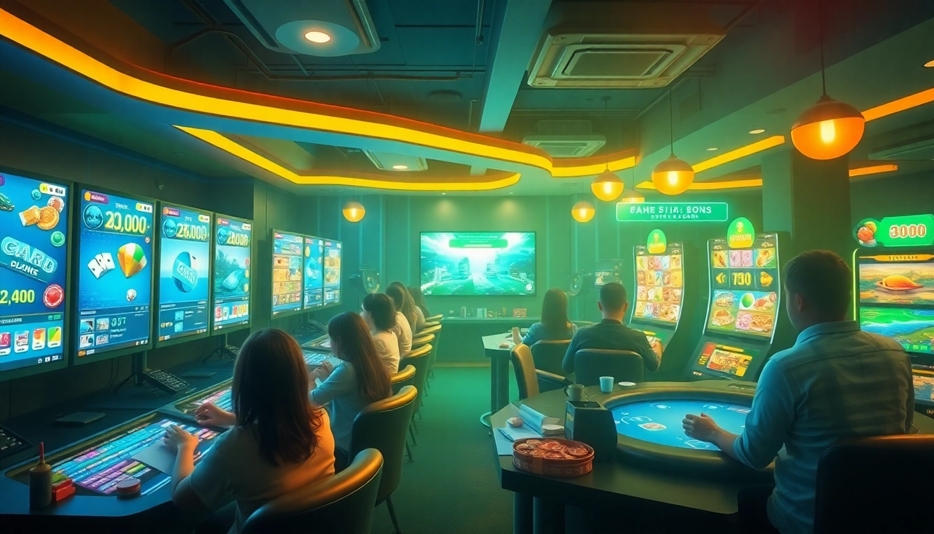 GO88 gaming platform experience at dittytalk.com, featuring diverse players enjoying card games, slots, and vibrant ambiance.