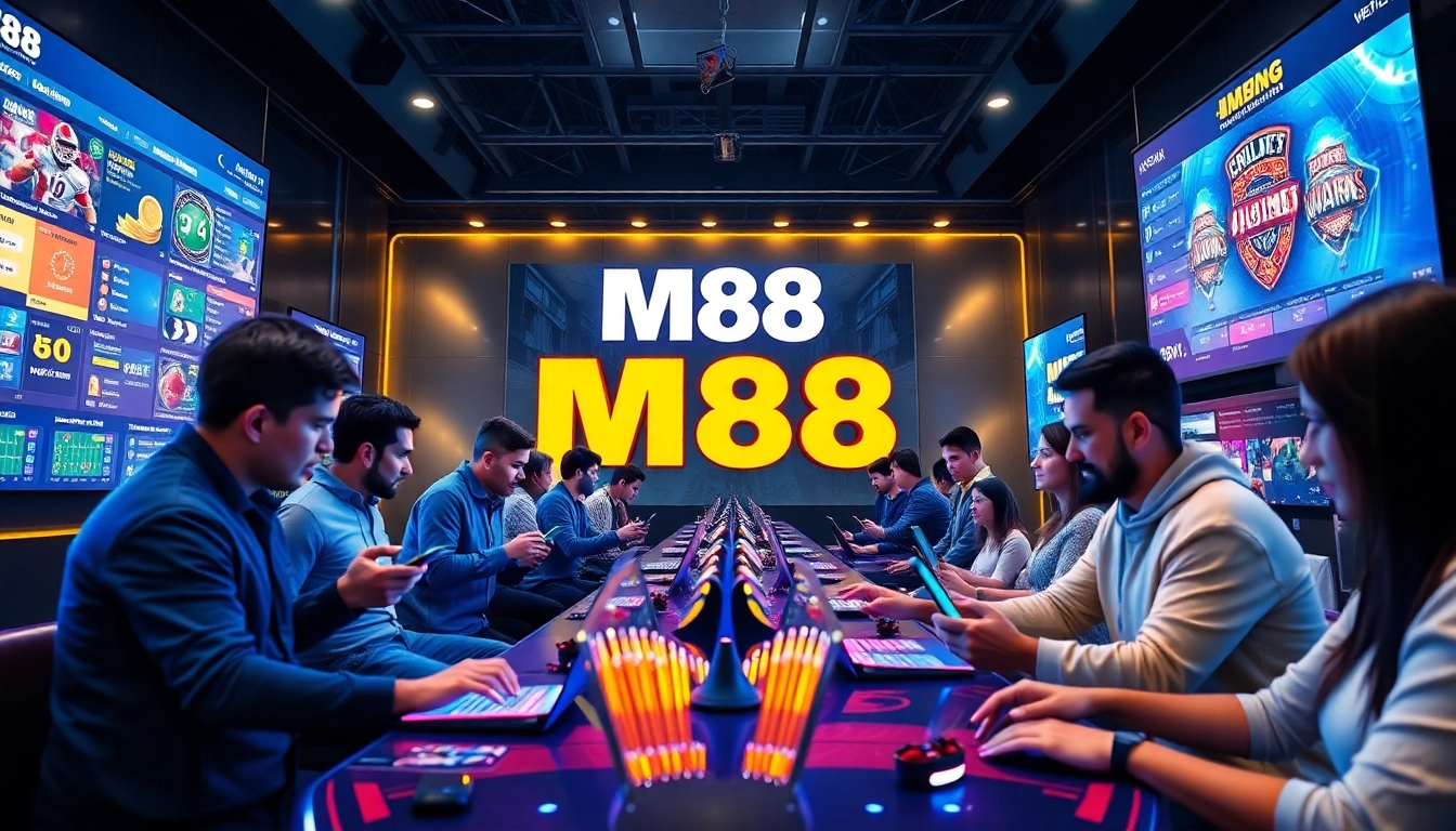 M88.com.mx - A vibrant online betting platform showcasing diverse players engaging in sports and casino games.